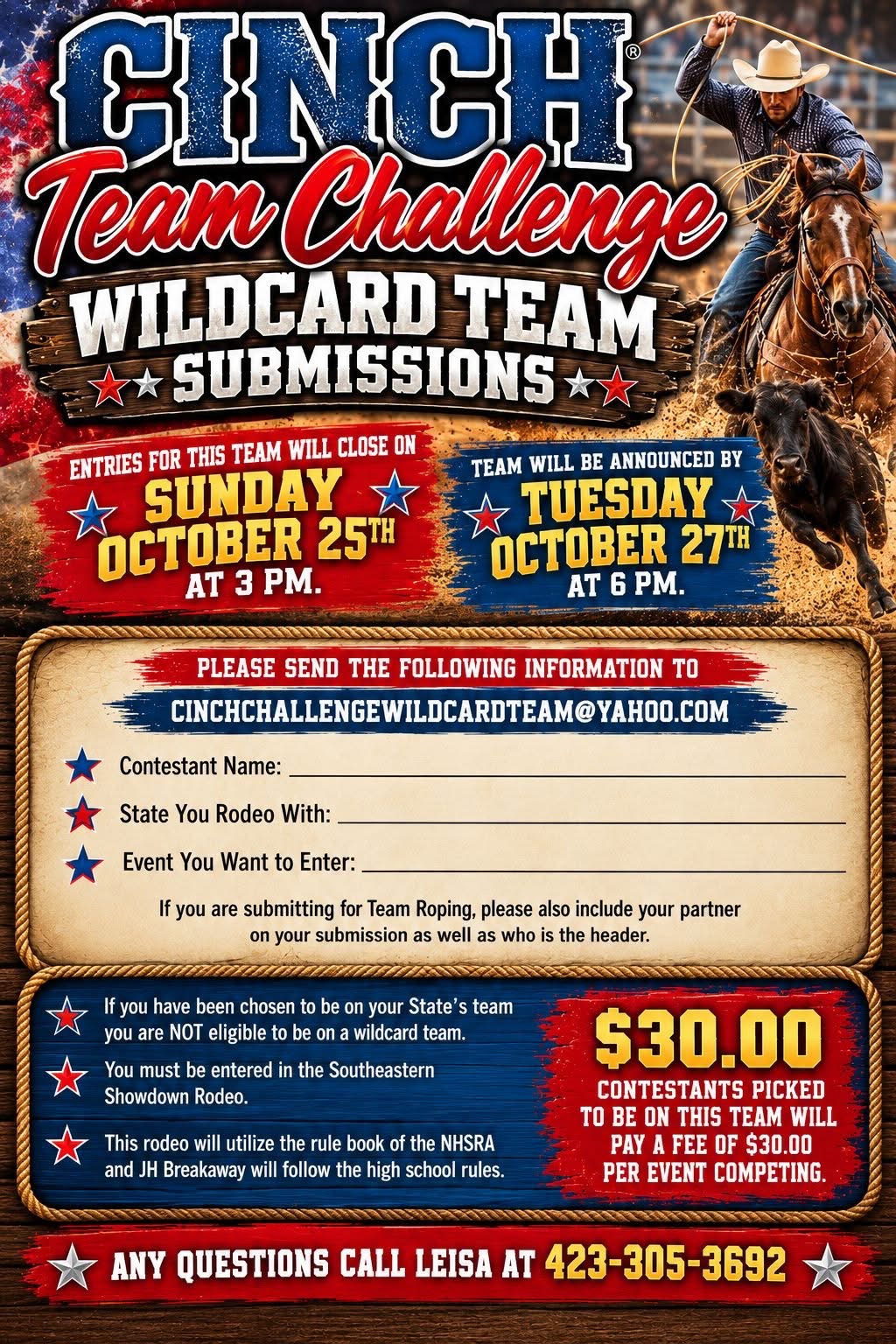 Cinch Team Challenge Sign Up